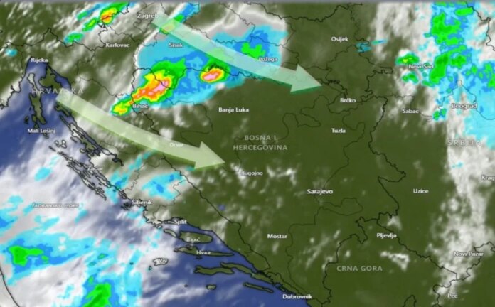 Nevrijeme stiglo u BiH: Pljuskovi i grmljavina već pogodili Krajinu. Pada led veličine “jajeta”