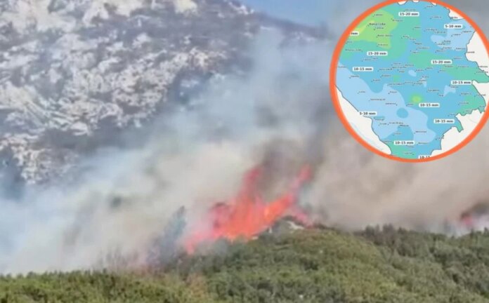Hoće li padavine ugasiti požar na Čvrsnici? BH Meteo: “Večeras će se lijepo spavati uz zvuk kiše”